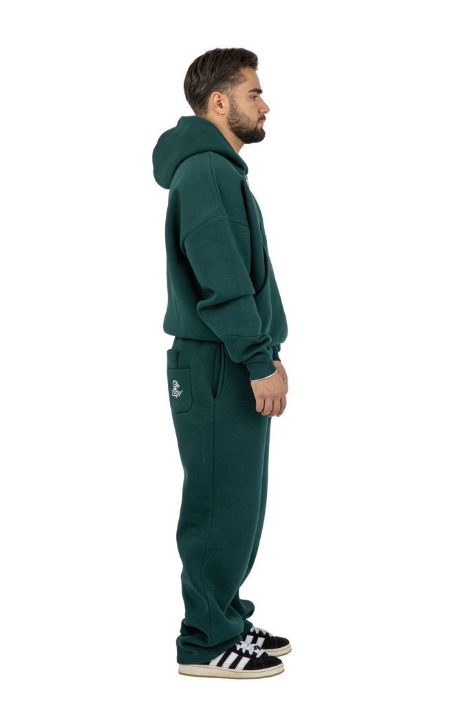 ZIP HOODIE FOREST GREEN