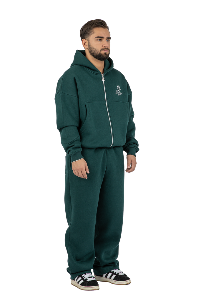 ZIP HOODIE FOREST GREEN