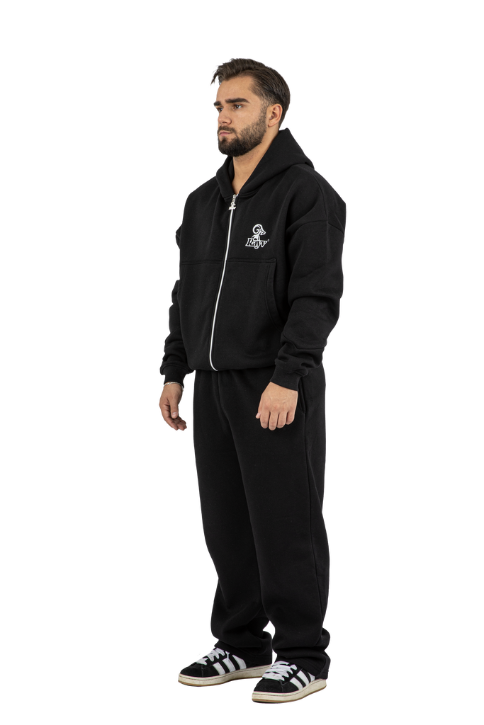 OPEN LEG JOGGER BLACK