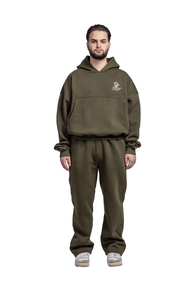 OPEN LEG JOGGER OLIVE GREEN