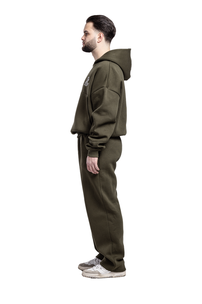 OPEN LEG JOGGER OLIVE GREEN