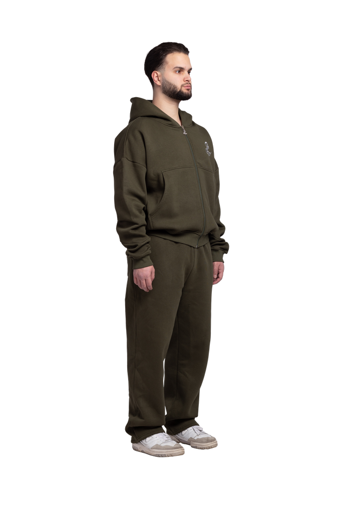 ZIP HOODIE OLIVE GREEN