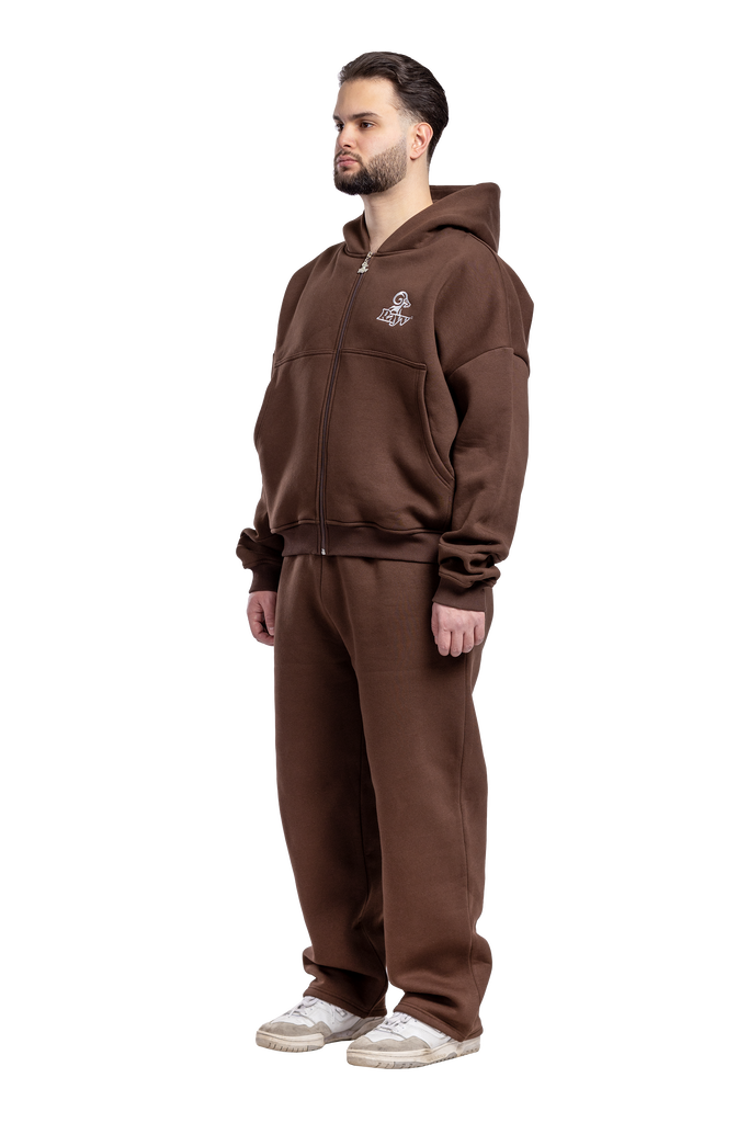 ZIP HOODIE CHOCOLATE BROWN