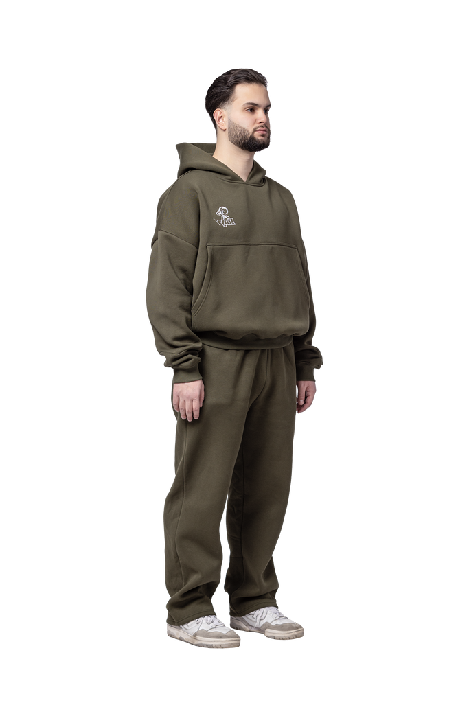 OPEN LEG JOGGER OLIVE GREEN